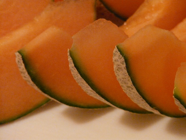 Slice of cantaloupe melon