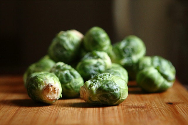 Close up of Brussels sprouts on a table